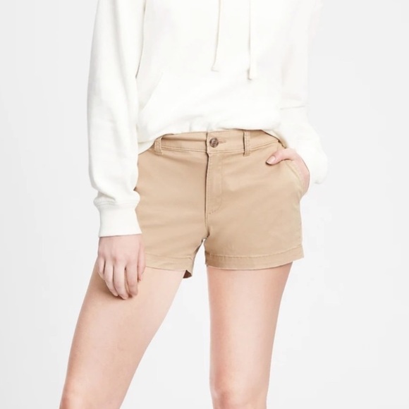 NWT Gap Womens Khaki Mid-Rise Stretch Summer Short 8